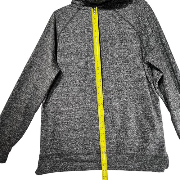 01.Algo Performance Gray Heather Hoodie Pullover Sweatshirt Zip Pocket Med - Picture 9 of 12